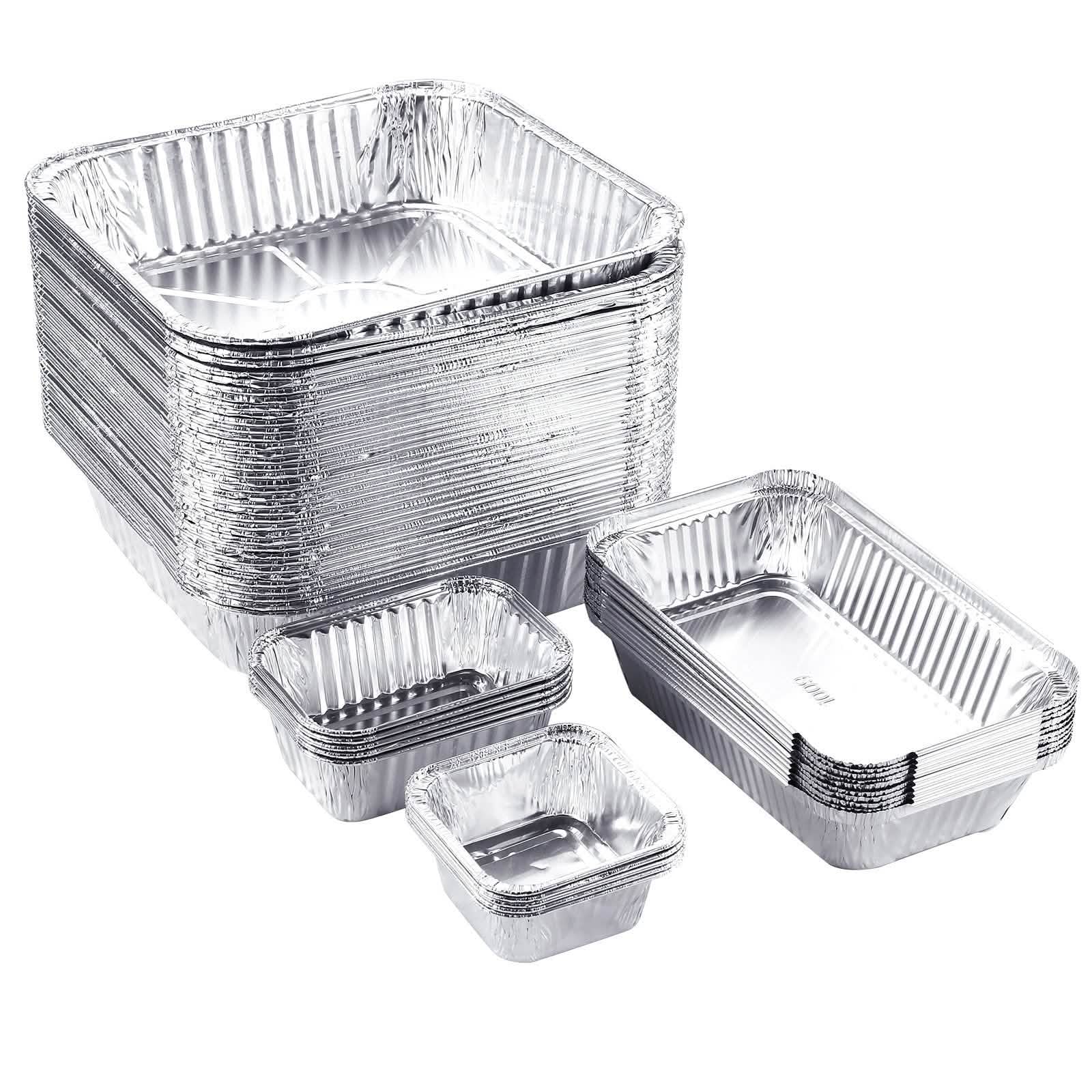 51-Packs: IMAGE 4 Size Aluminum Loaf Pans Disposable Premium Heavy-Duty Tin Foil