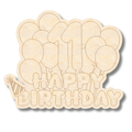 Unfinished Wood Etched 11th Birthday Balloons Shape | Paint By Line Crafts | up to 30" DIY