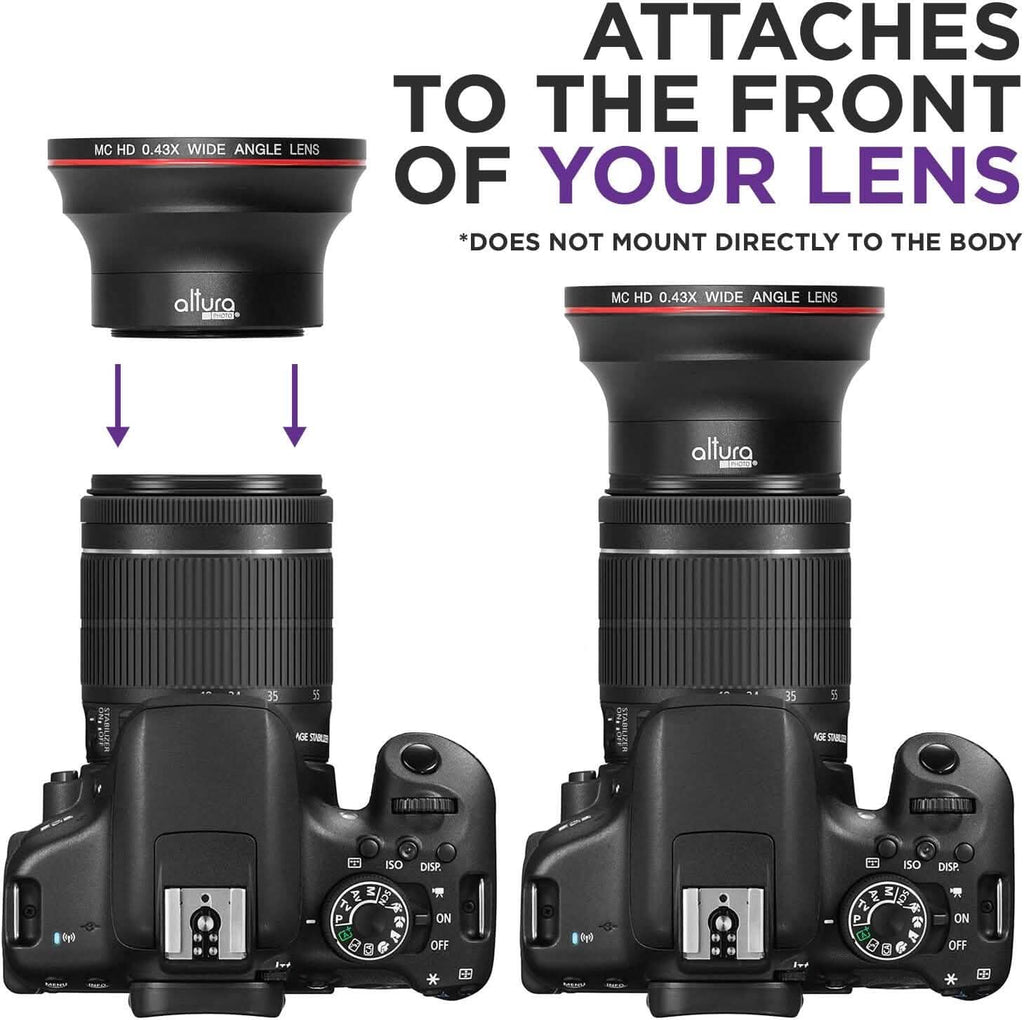 52MM 0.43x Altura Photo Professional HD Wide Angle Lens (w/Macro Portion) for Nikon  (Refurbished)