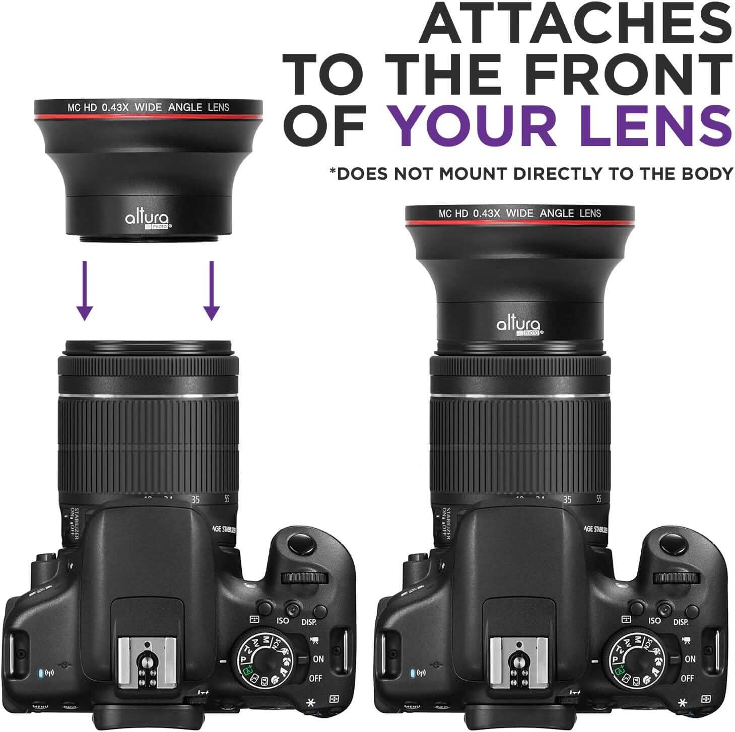 52MM 0.43x Altura Photo Professional HD Wide Angle Lens (w/Macro Portion) for Nikon  (Refurbished)