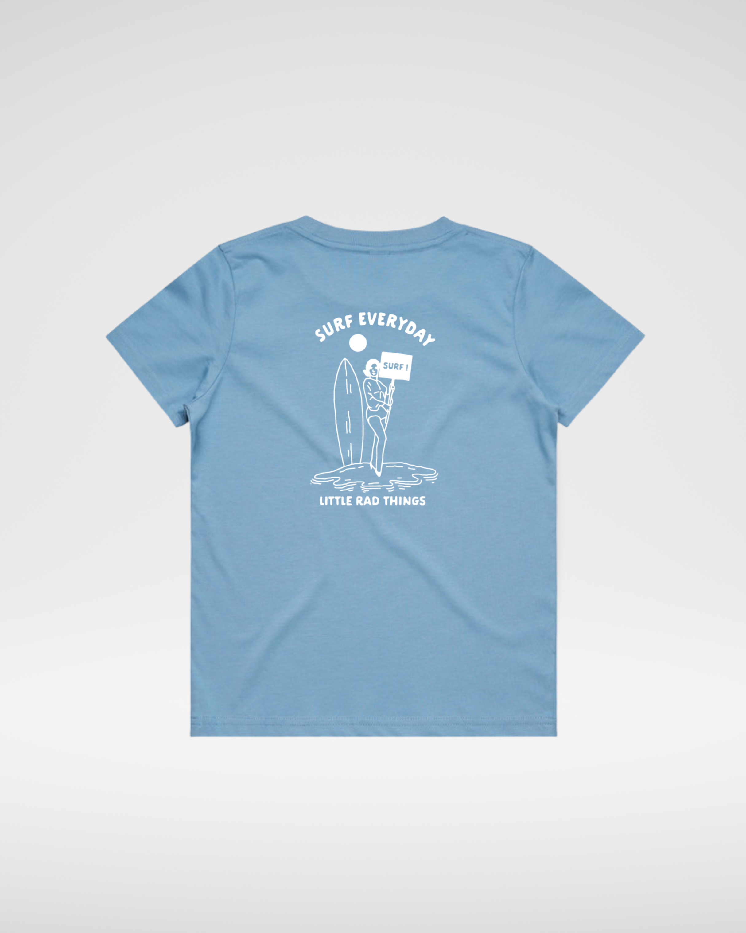SURFS UP GIRL TEE - CLOUD BLUE - EveryNest