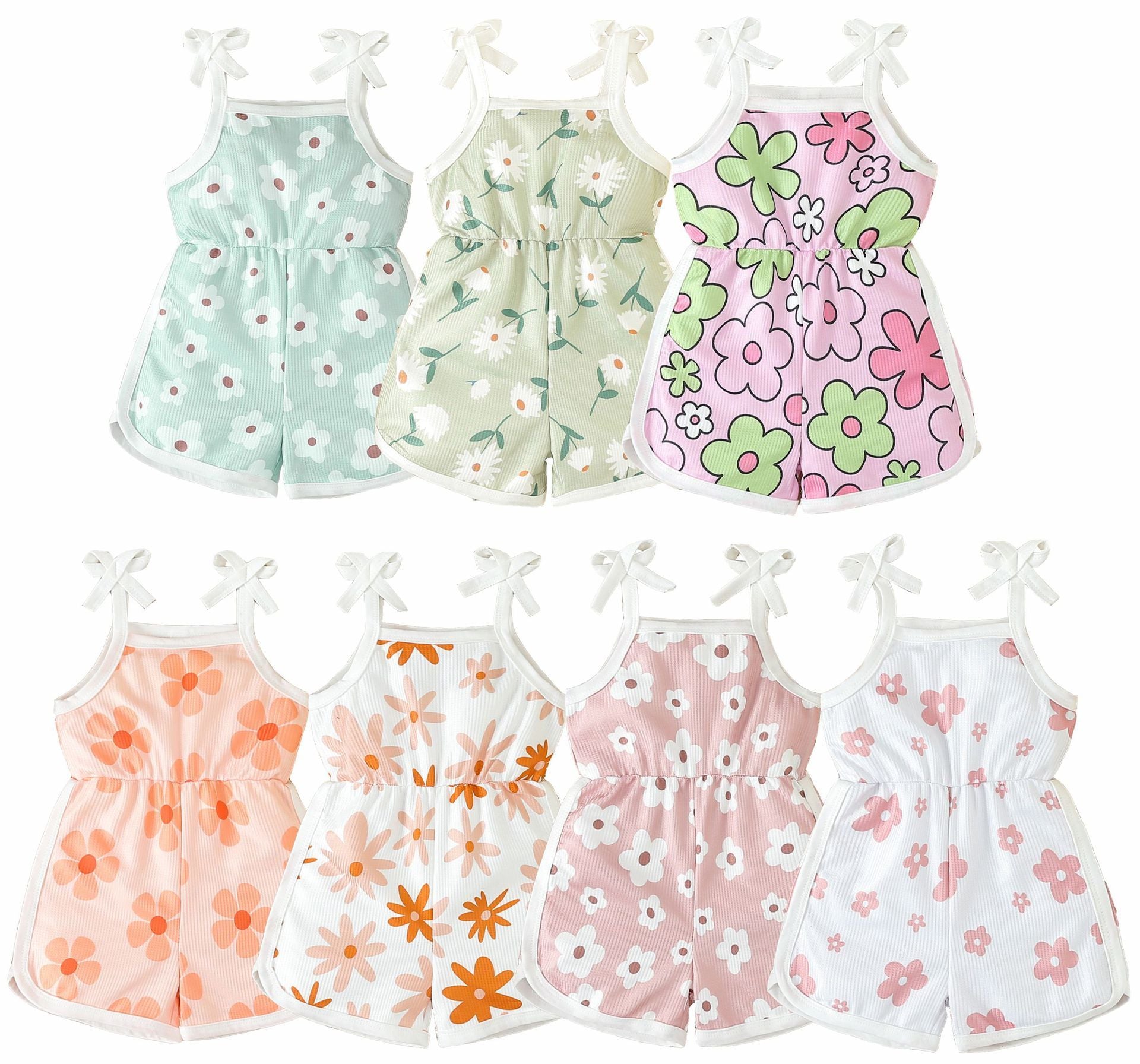 Summer New Girls' Jumpsuit Printed Sling