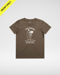 SURFS UP GIRL TEE - BROWN (FRONT ONLY)