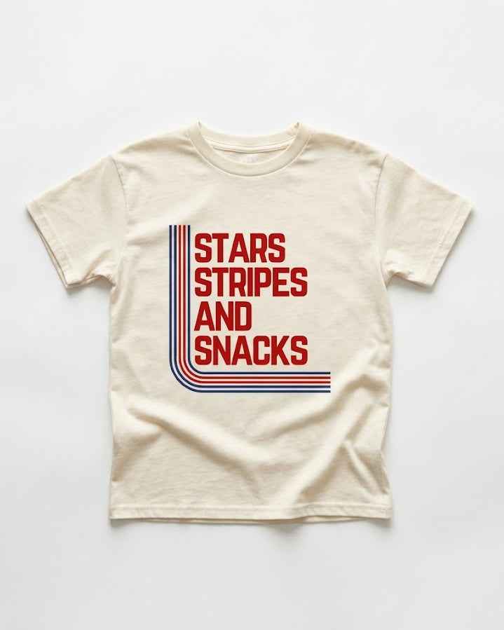 STARS STRIPES & SNACKS TEE - VINTAGE CREAM