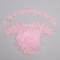 Newborn Costumes Lace Puff Gauze Skirt Headdress Flower Two-piece Set