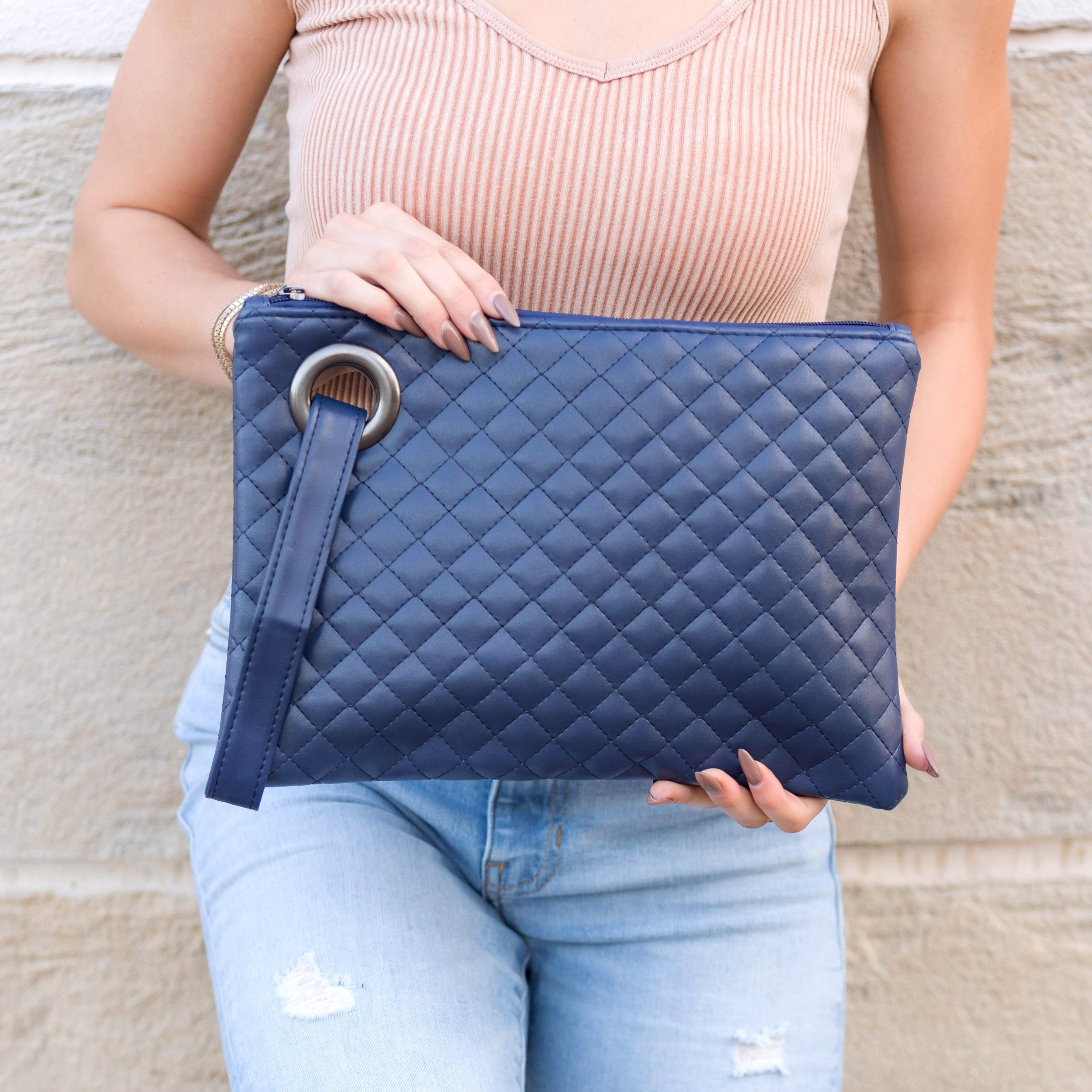 Quilted Wristlet Clutch - EveryNest