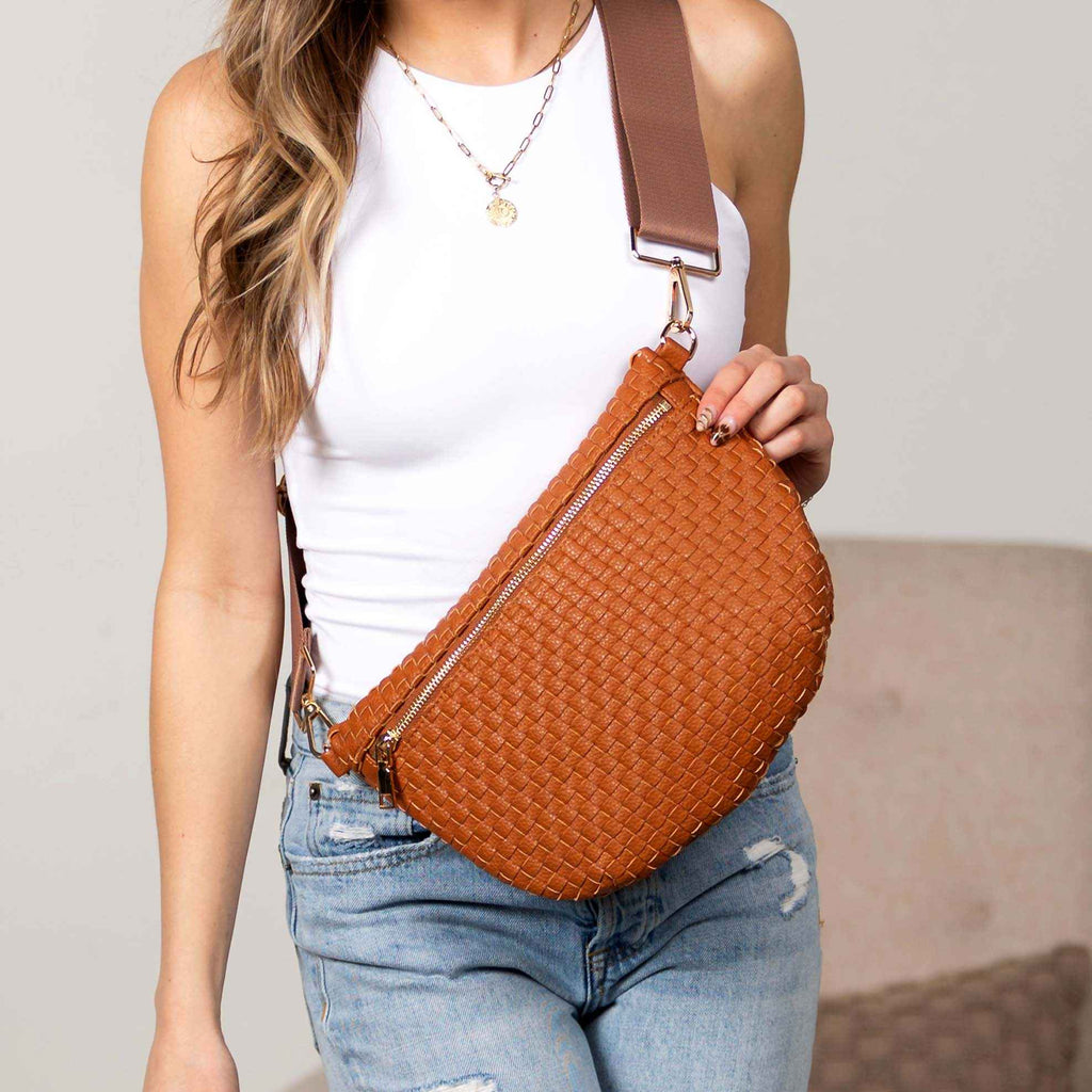 Vivienne Solid Woven Crossbody Sling Bag