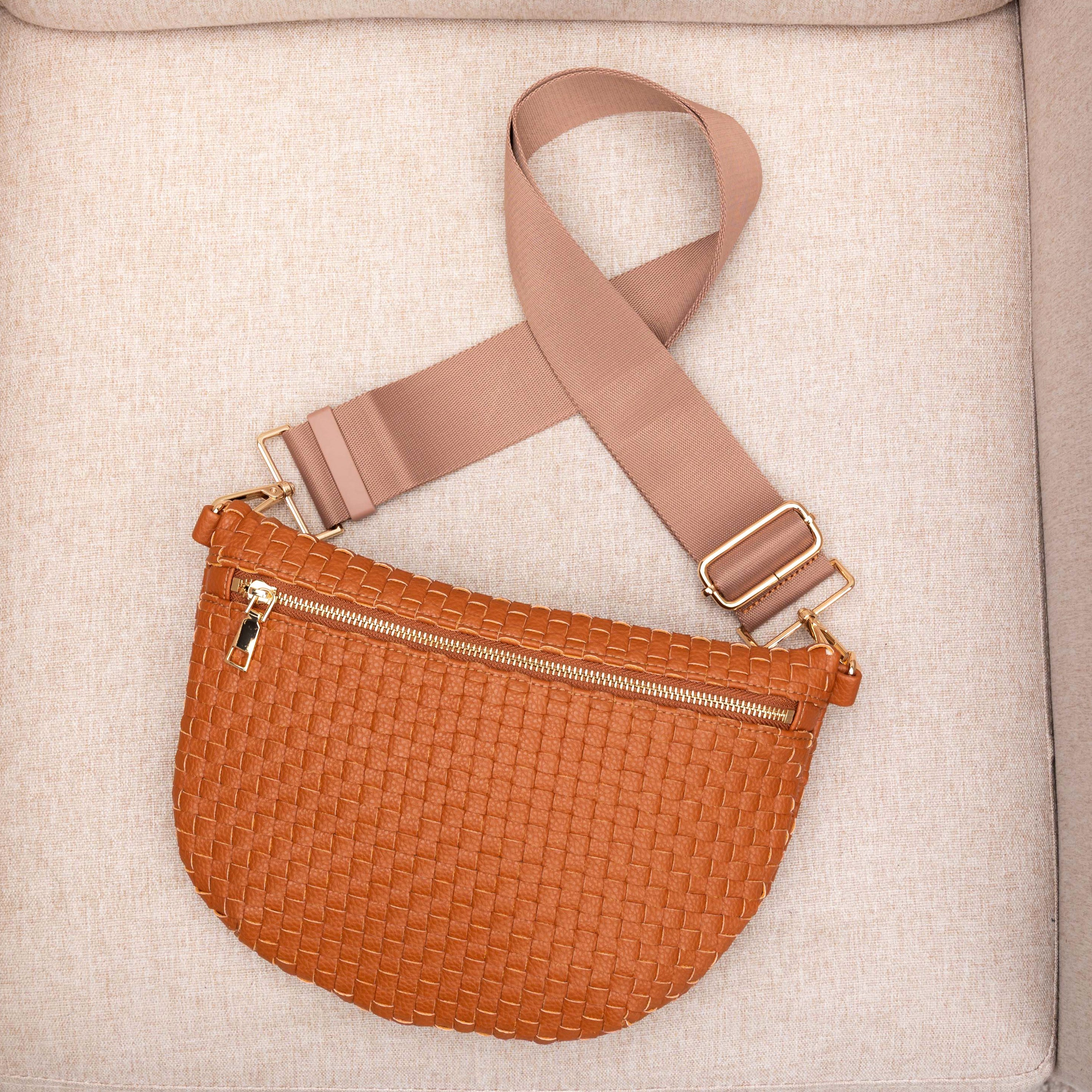 Vivienne Solid Woven Crossbody Sling Bag