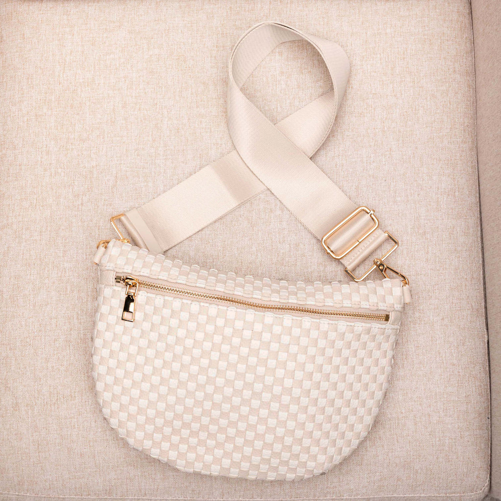 Layla Woven Checkered Crossbody Sling Bag