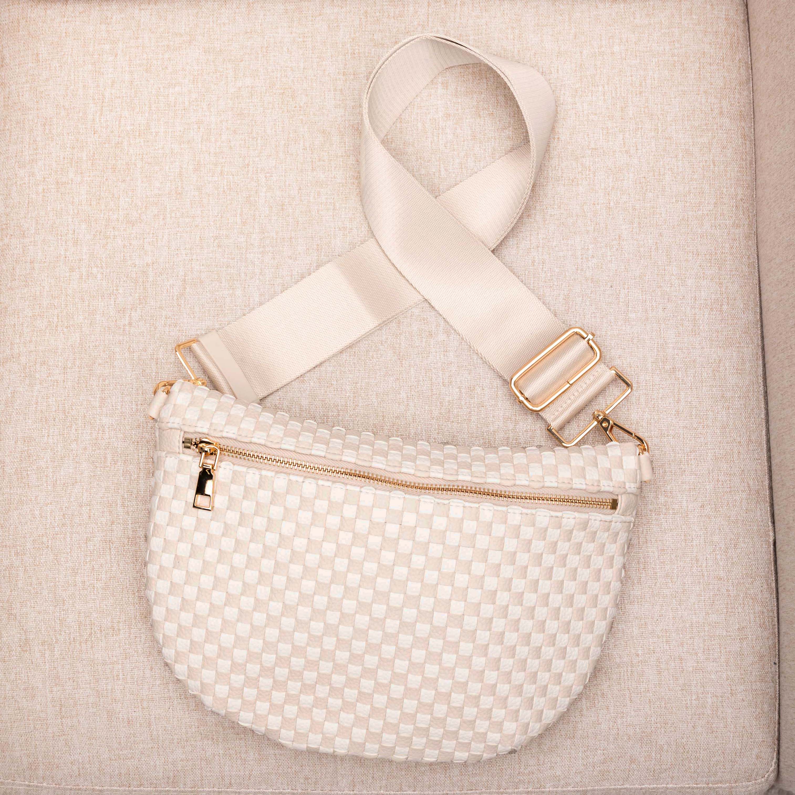 Layla Woven Checkered Crossbody Sling Bag