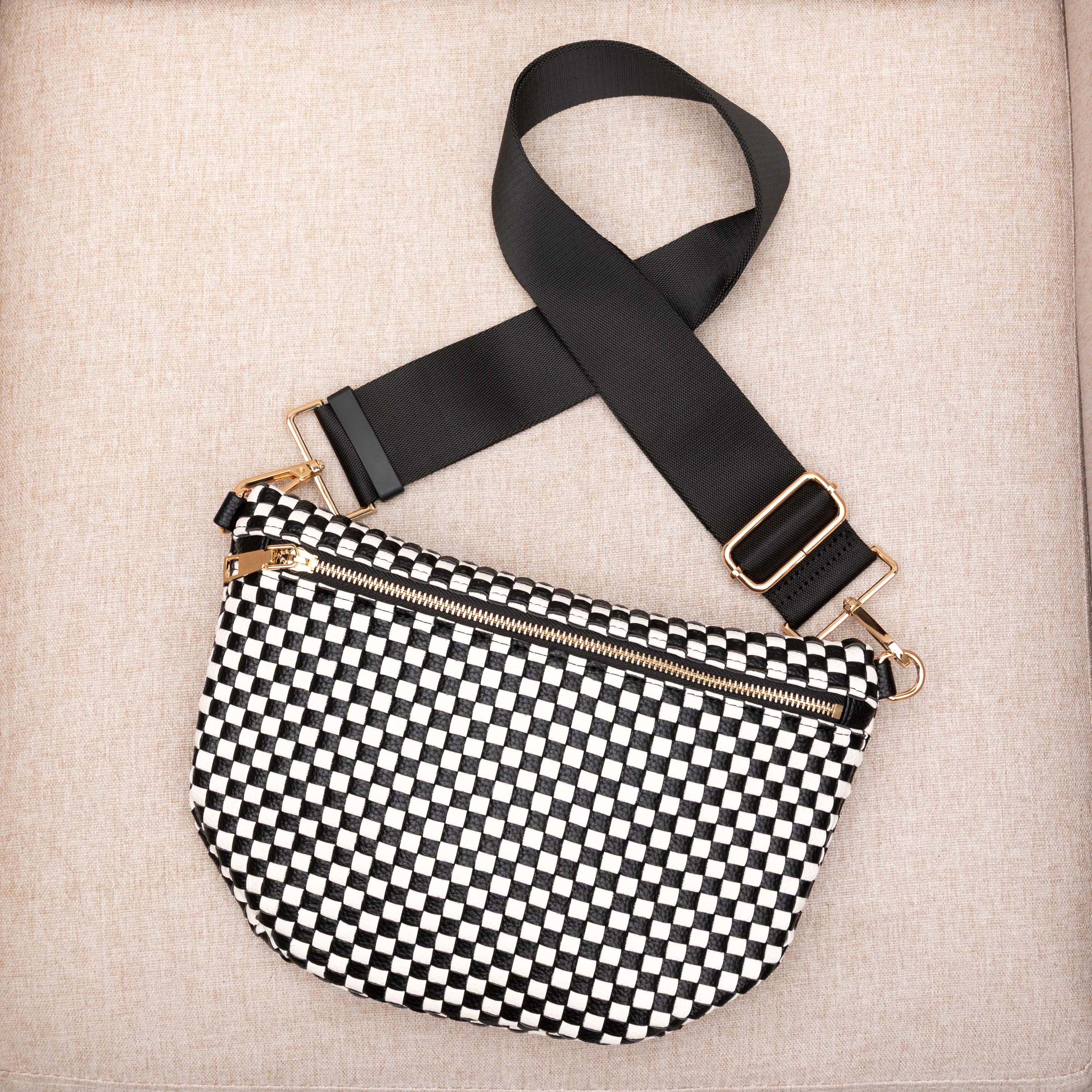 Layla Woven Checkered Crossbody Sling Bag