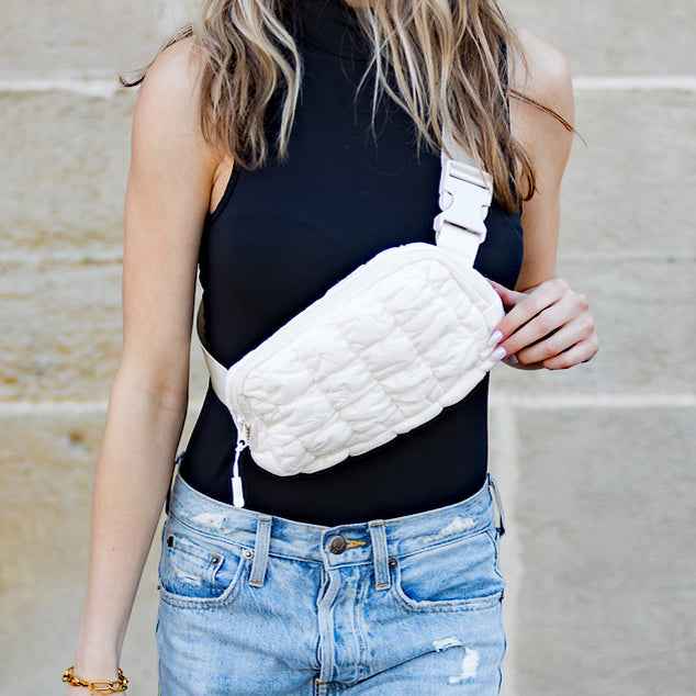 Anya Quilted Puffer Sling Crossbody Belt Bum Fanny Waist Bag