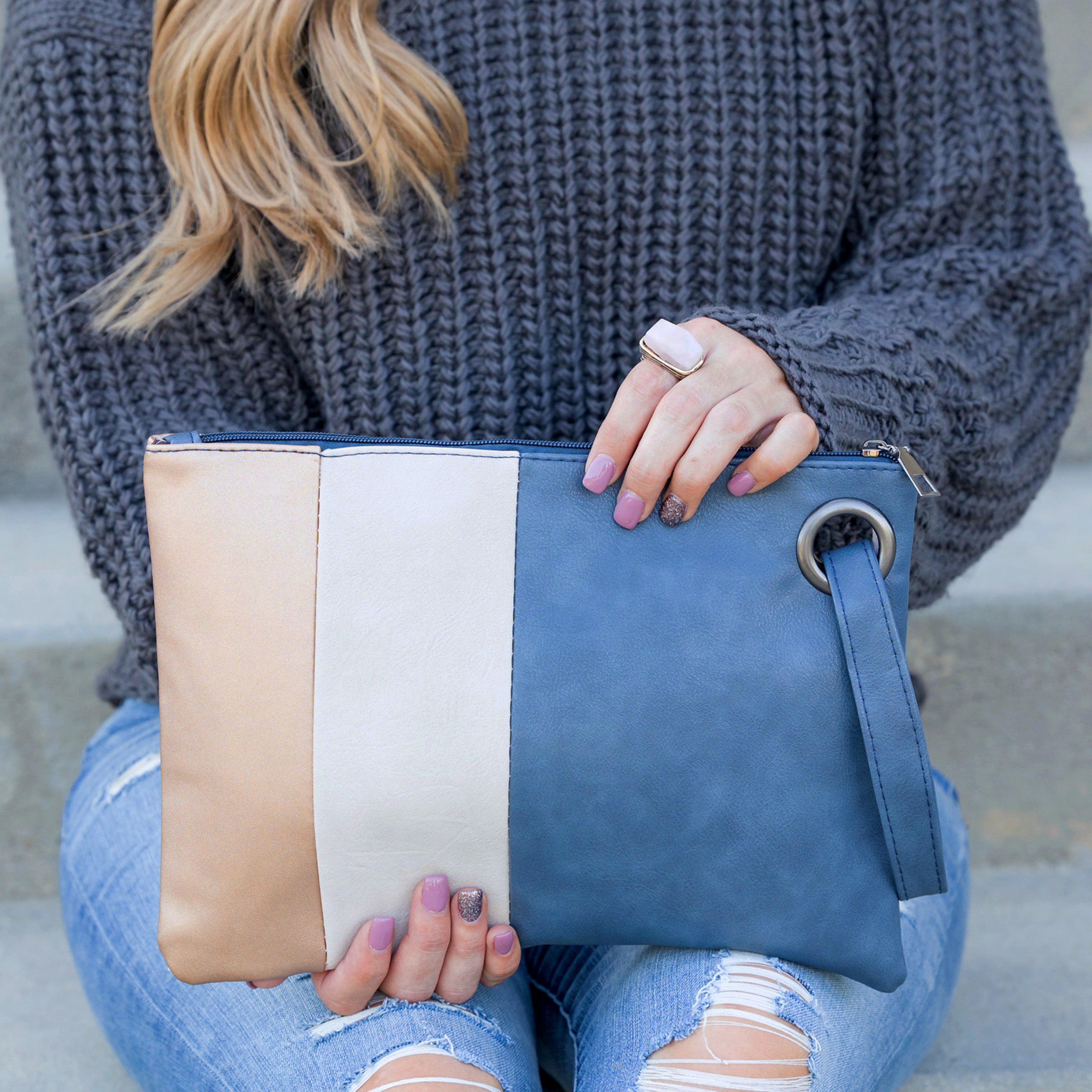 Oversize Everyday Color Block Clutch - EveryNest