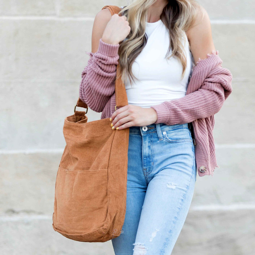 Corduroy Messenger Bag