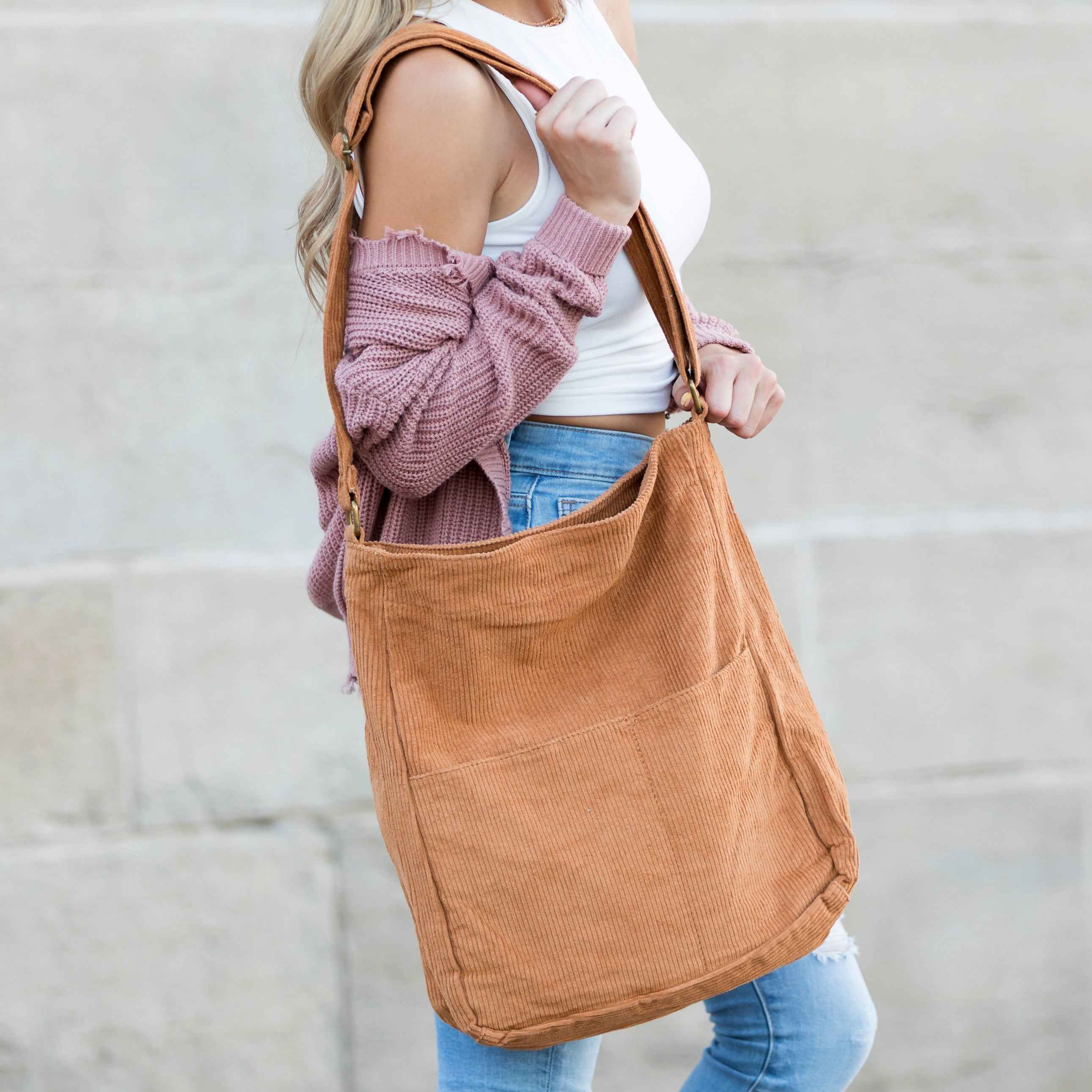 Corduroy Messenger Bag
