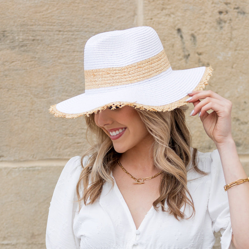 Fray Edge Rattan Panama Hat