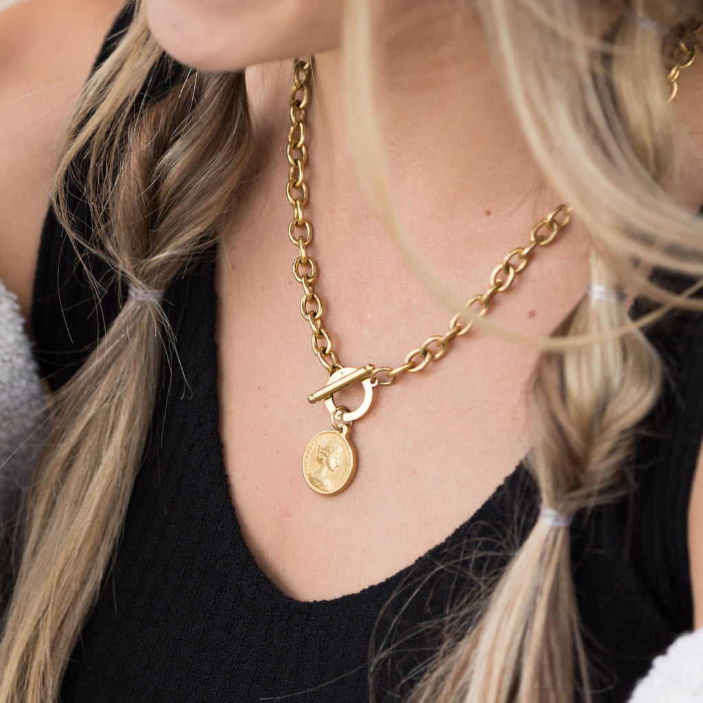 Coin Accent Chain Necklace