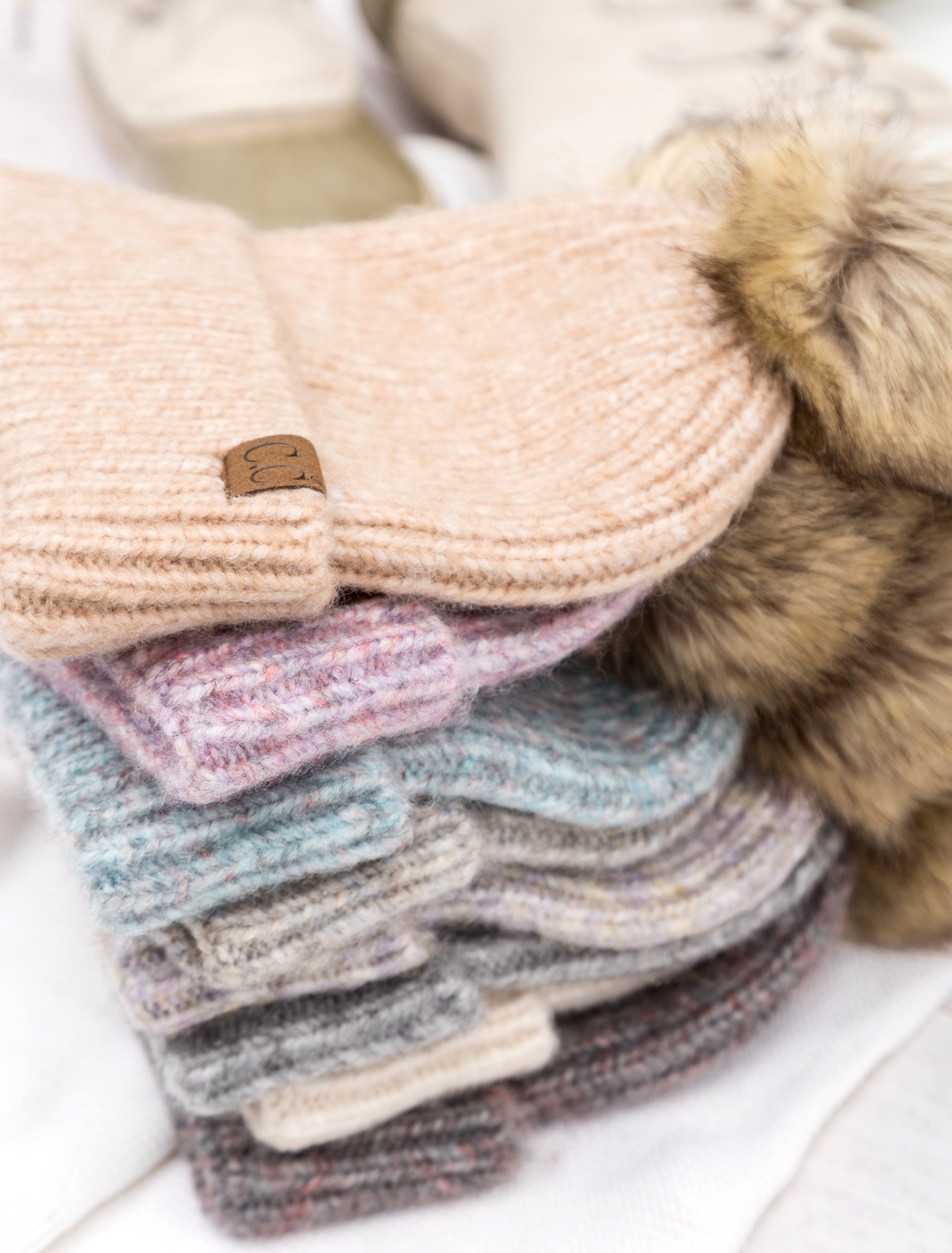C.C® Cozy Marled Pom Beanie