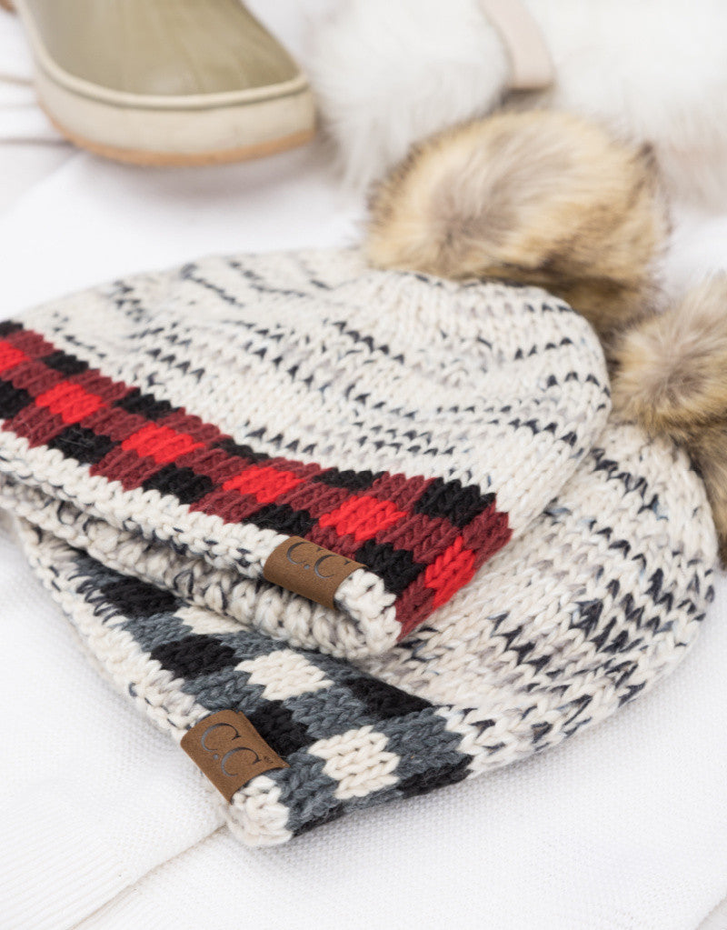 C.C® Buffalo Knit Pom Beanie