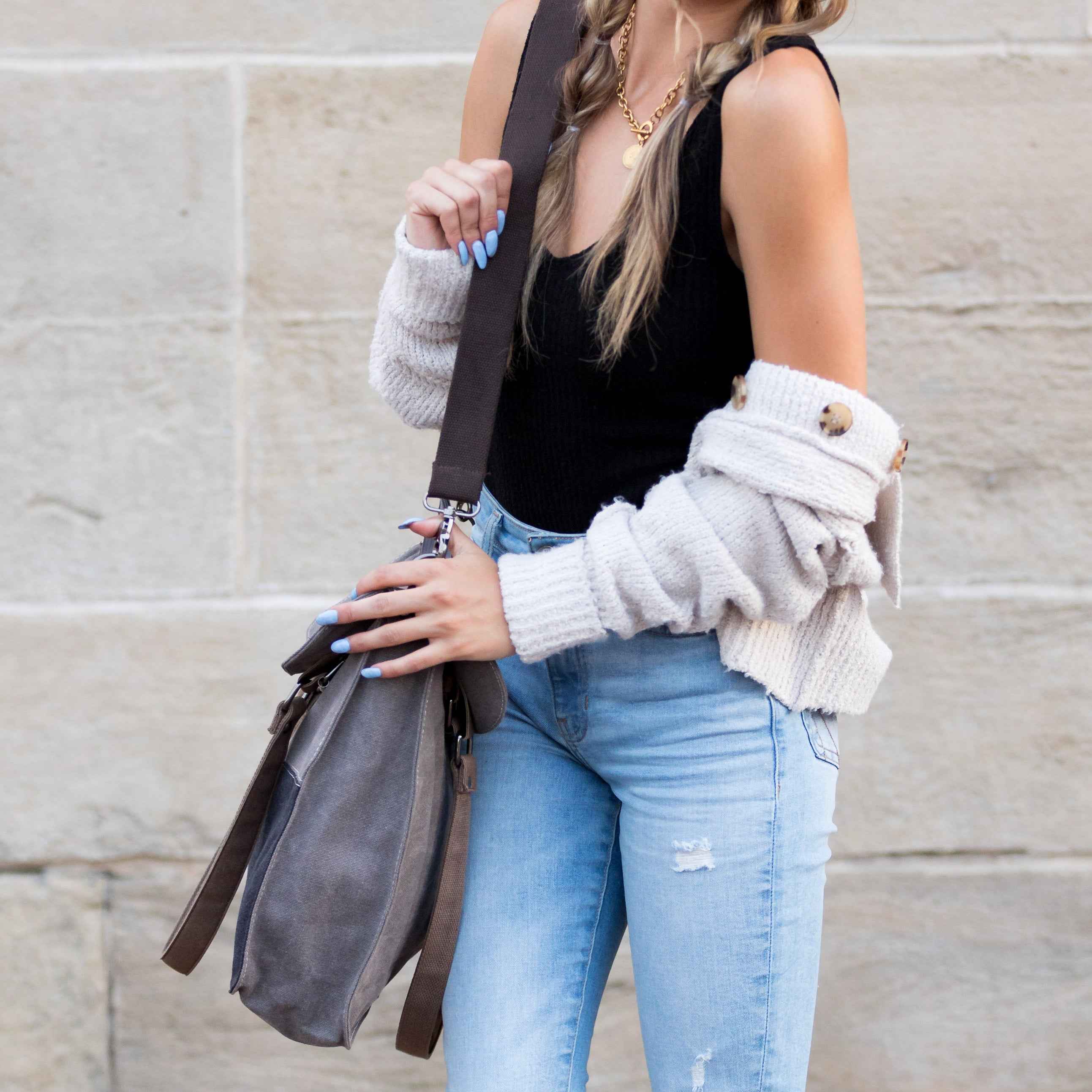 Colorblock Messenger Bag