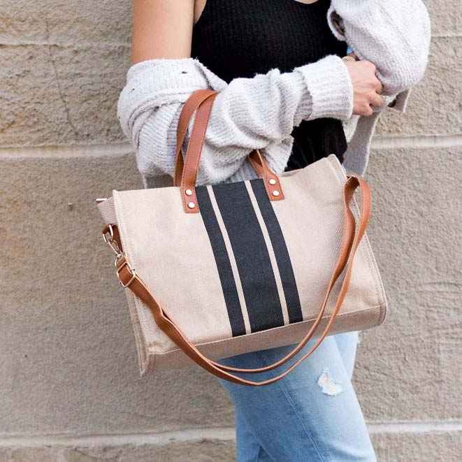 Canvas Stripe Tote