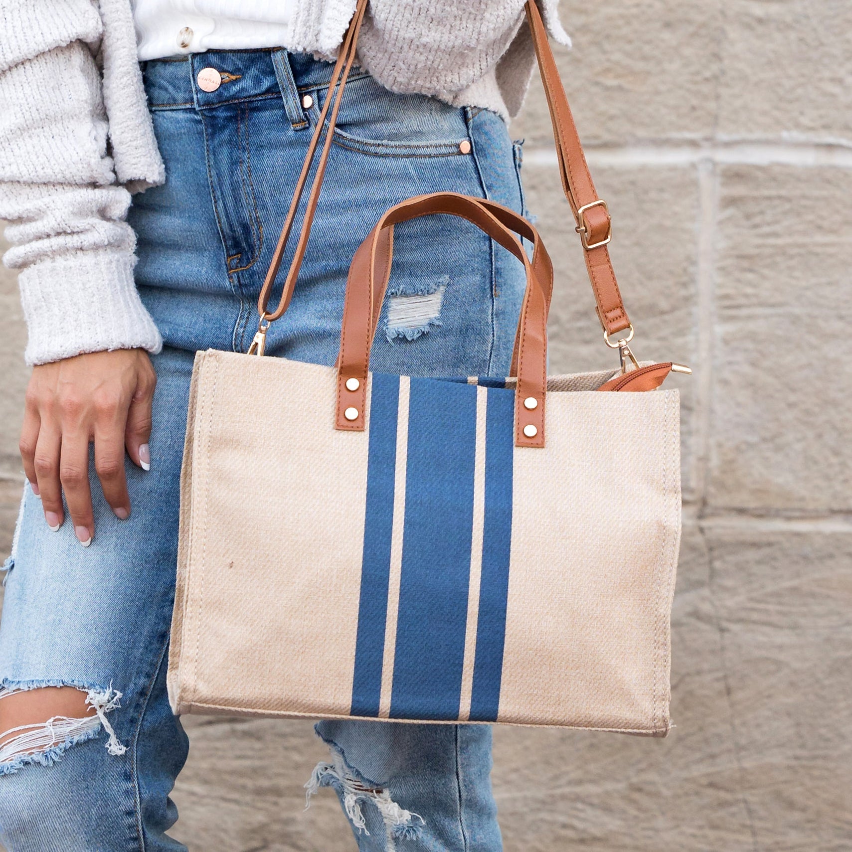 Canvas Stripe Tote