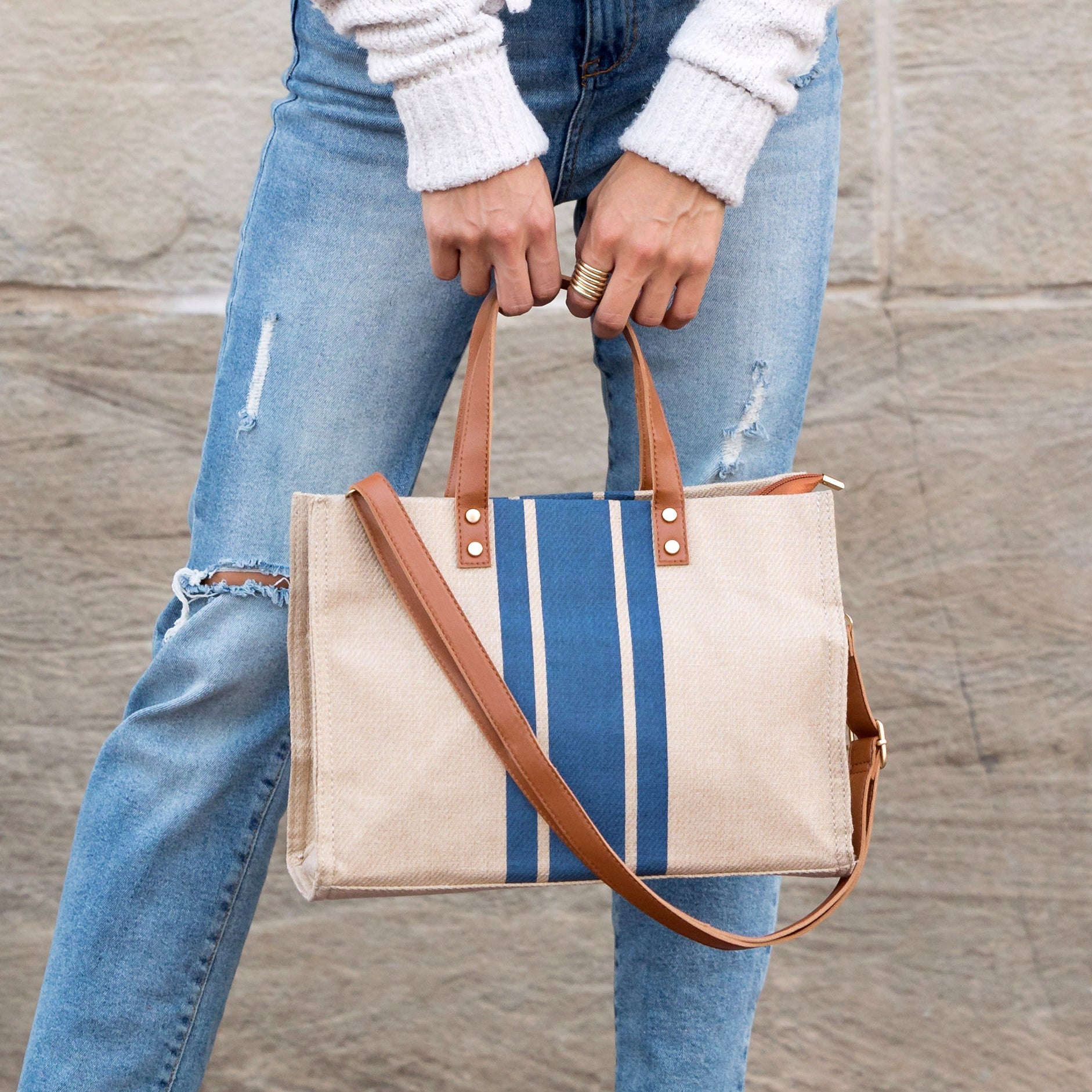 Canvas Stripe Tote