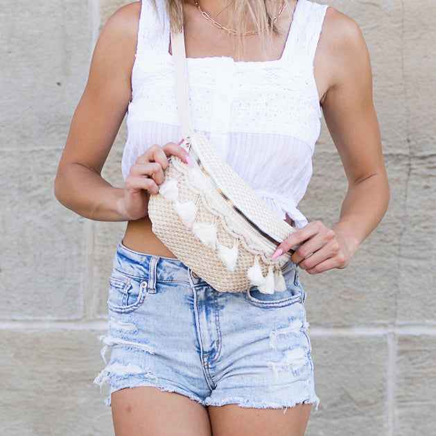 Esme Crochet Tassel Sling Bag