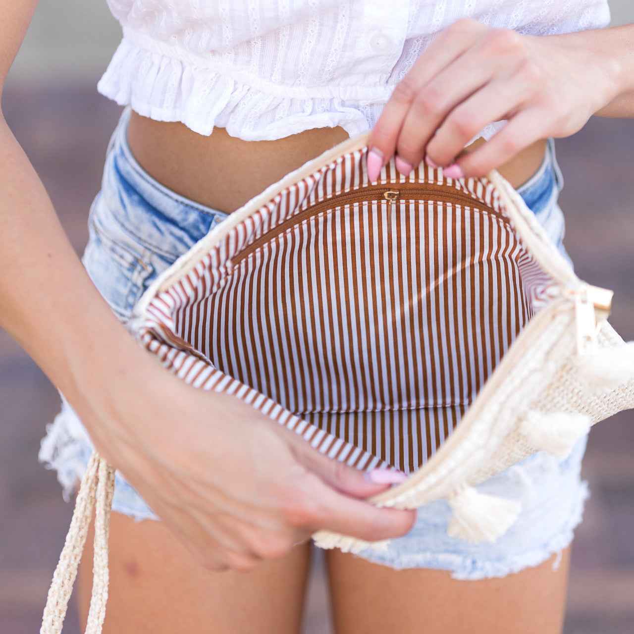 Naya Crochet Tassel Clutch
