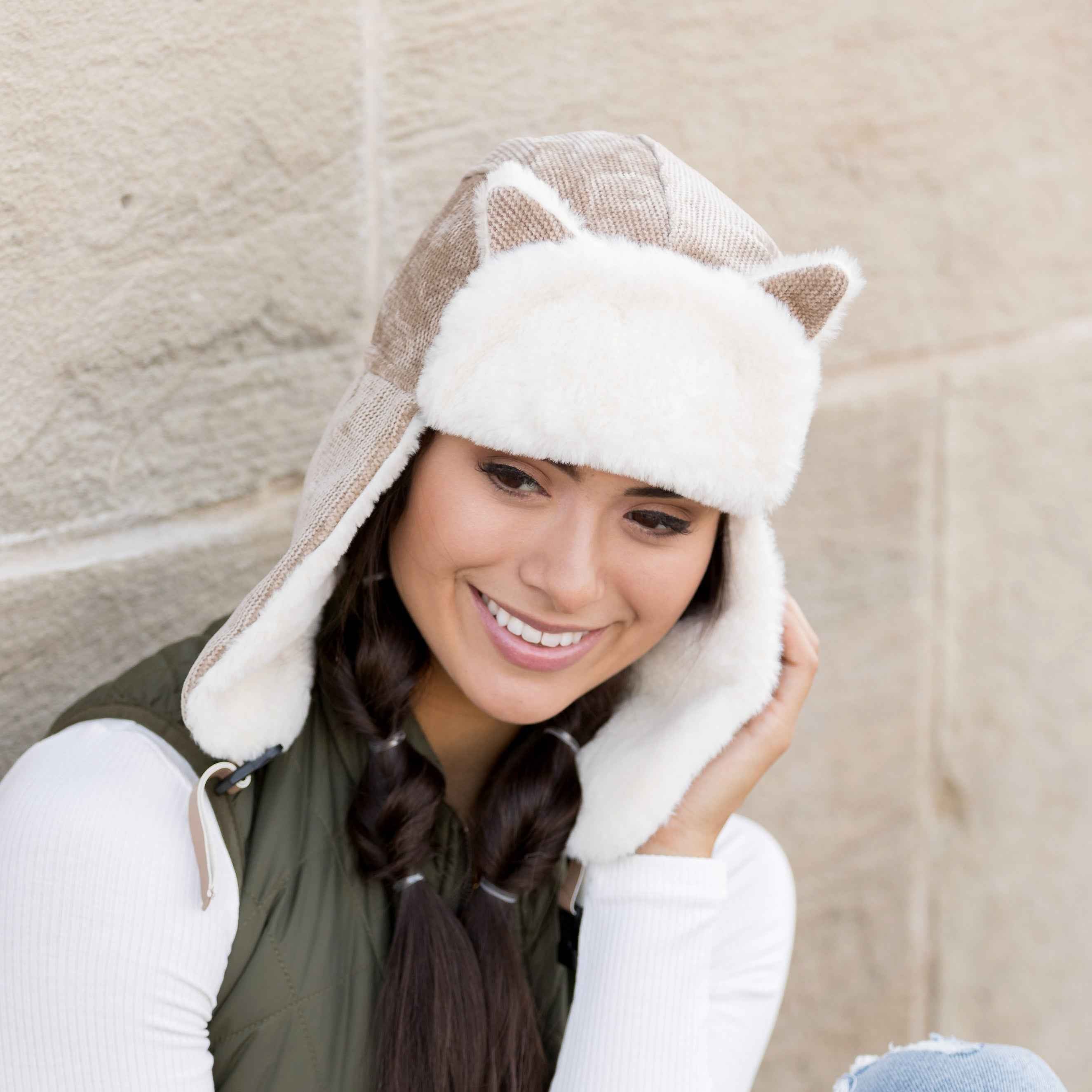 Kitten Ear Trapper Hat
