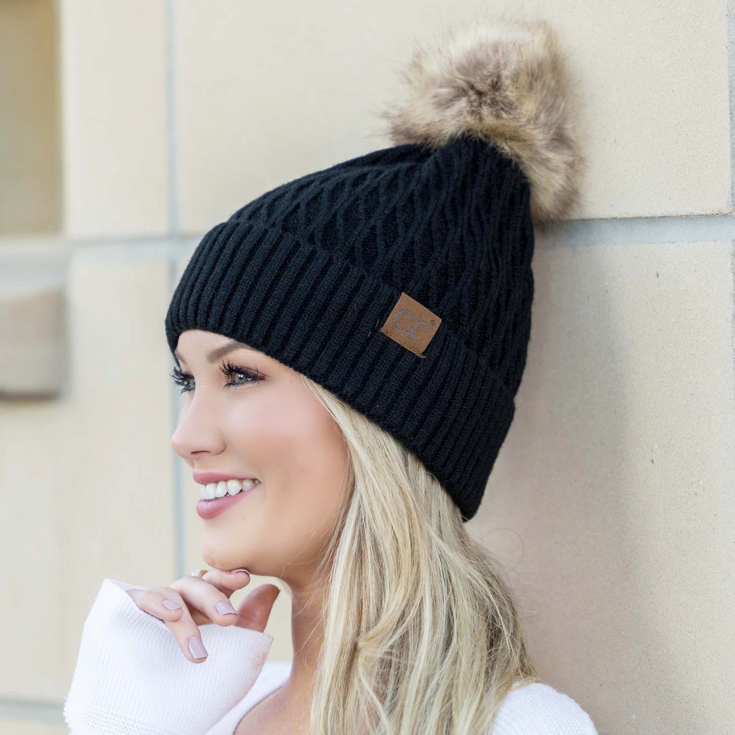 C.C® Honeycomb Pom Beanie