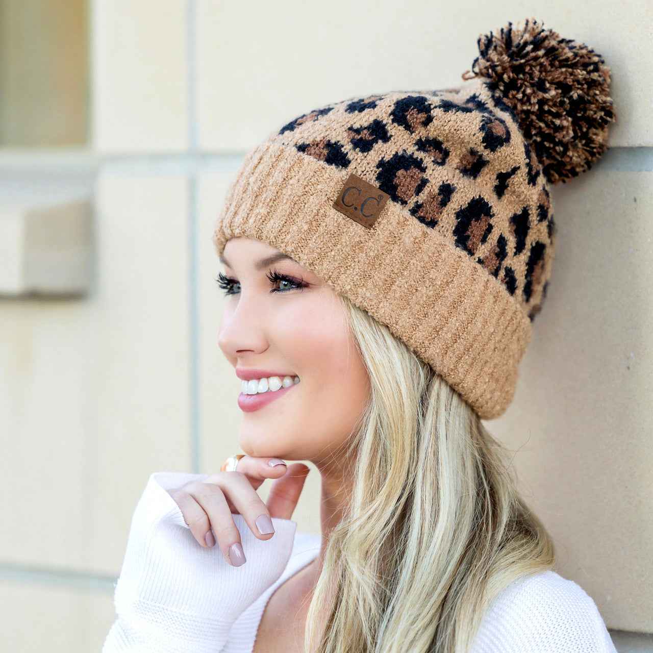 C.C® Leopard Pom Beanie