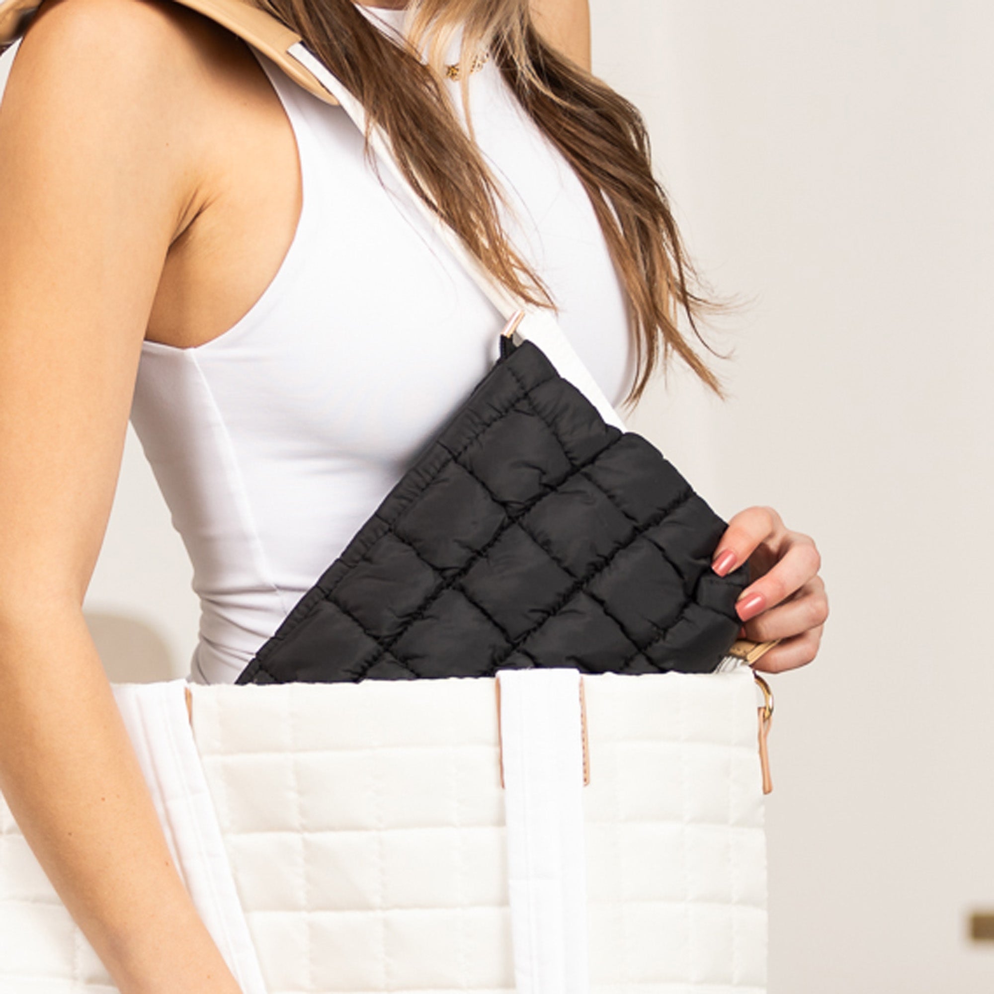 Lainey Quilted Puffer Clutch - EveryNest