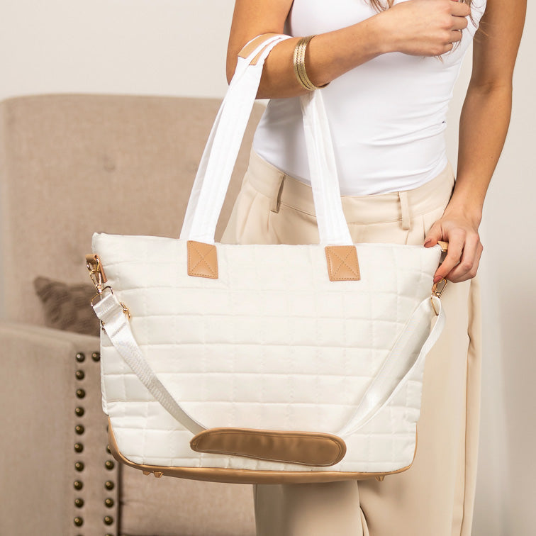 Mila Quilted Traveler Tote with Mini Clutch - EveryNest