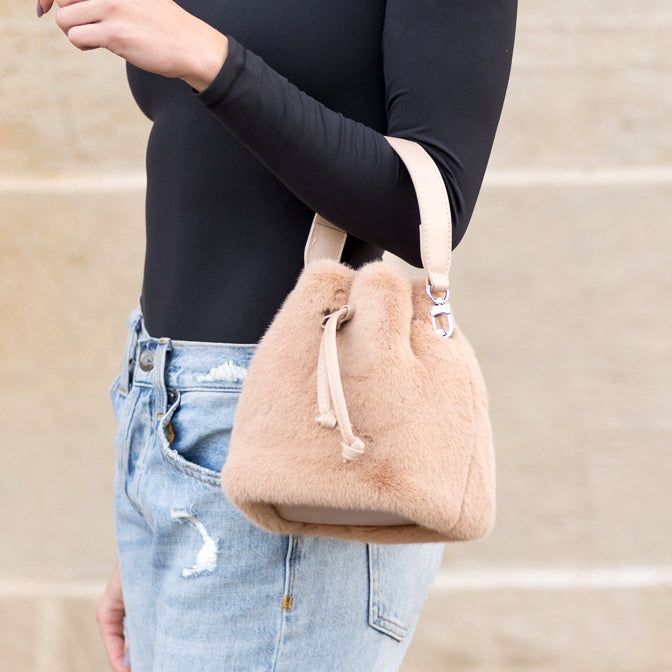 Elle Convertible Plush Top Handle Crossbody - EveryNest