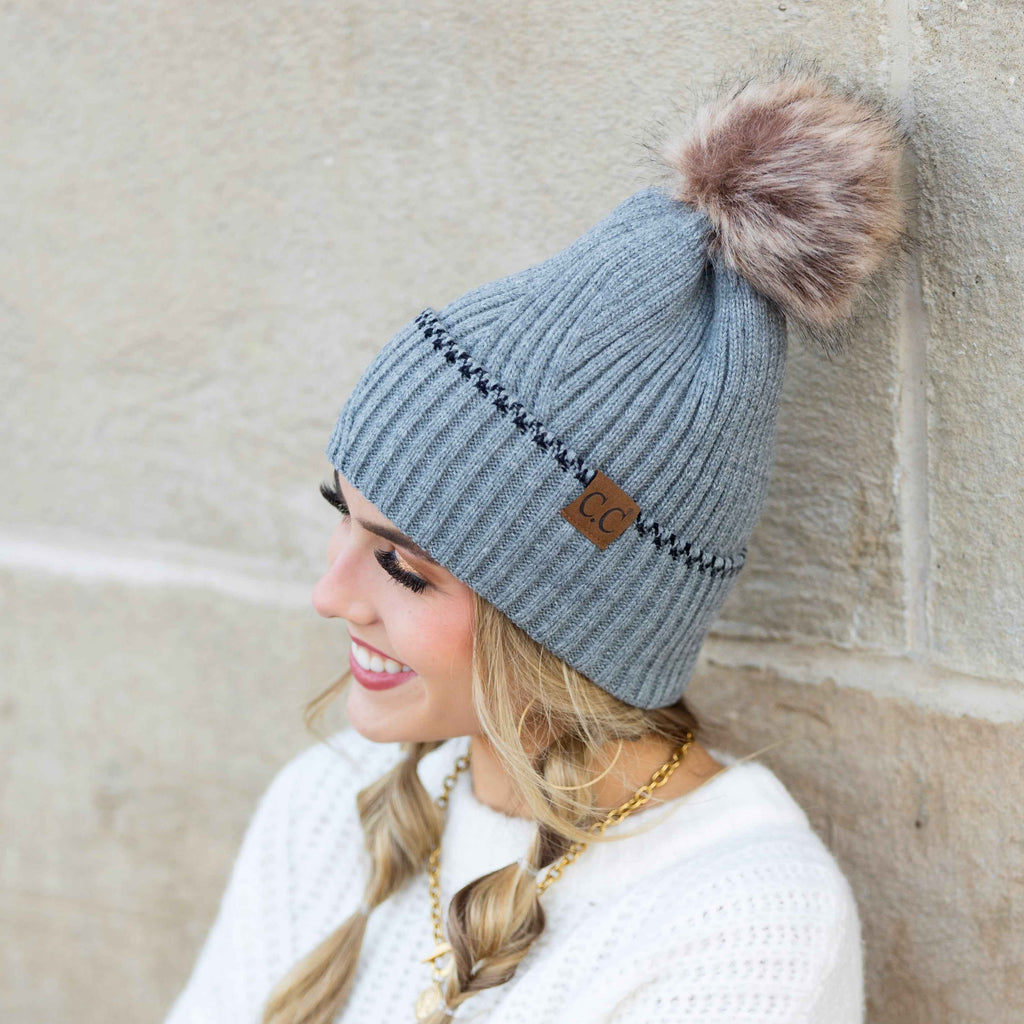 C.C® Accent Cuff Pom Beanie