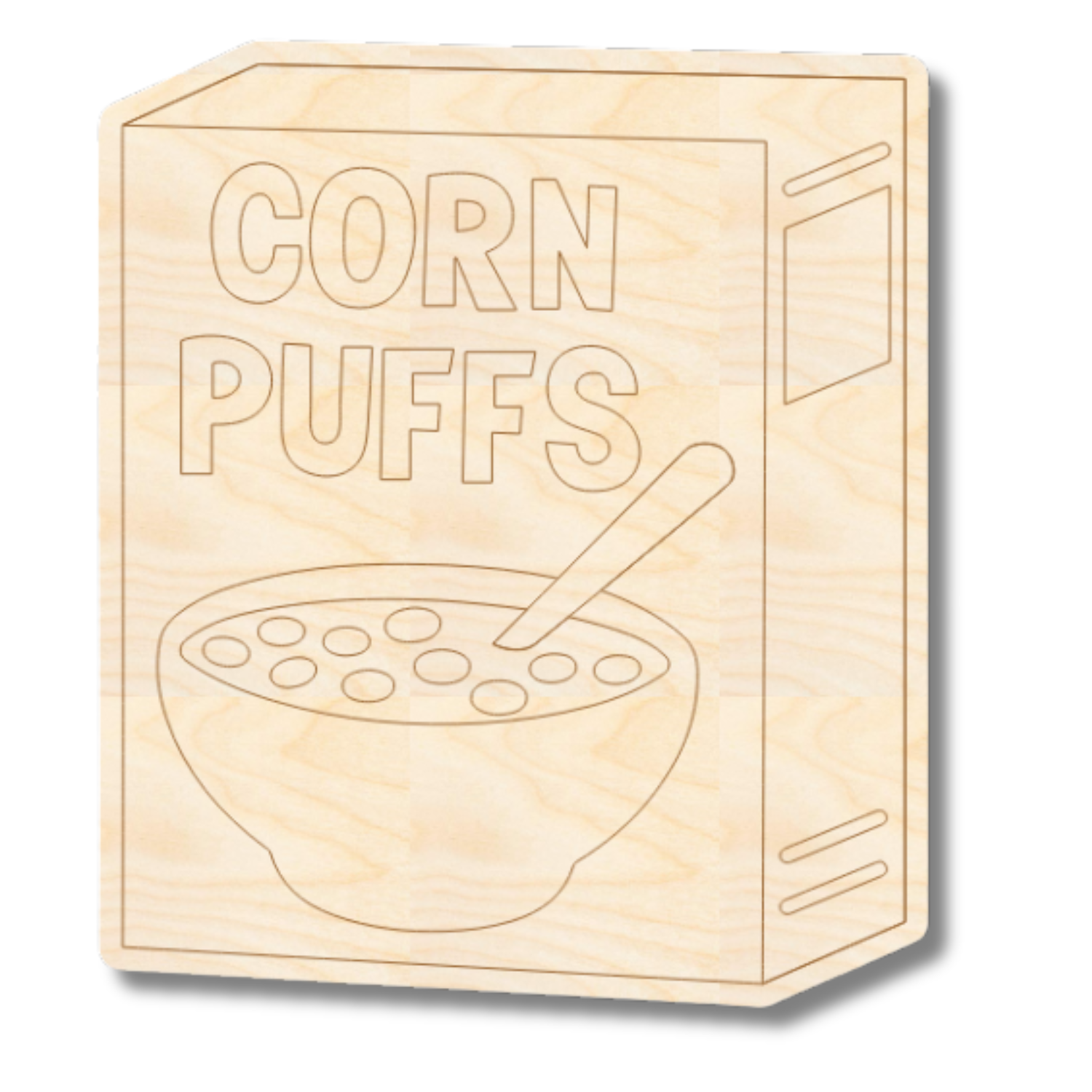 Unfinished Wood Etched Corn Puffs Shape | Paint By Line Crafts | up to 30" DIY