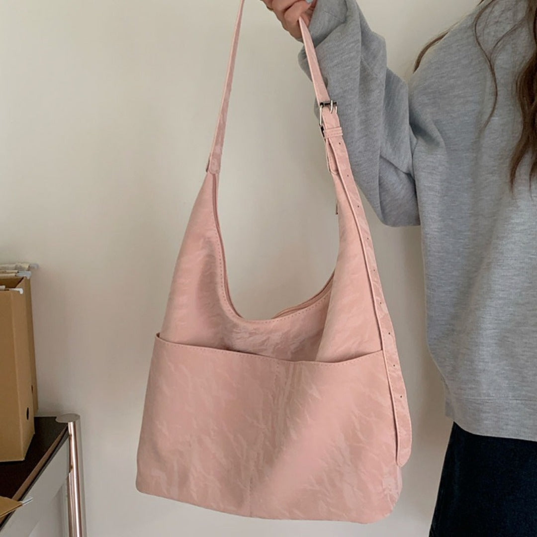 Soft large capacity hobo bag, women's summer work shoulder bag, shoulder bag, casual commuter tote bag