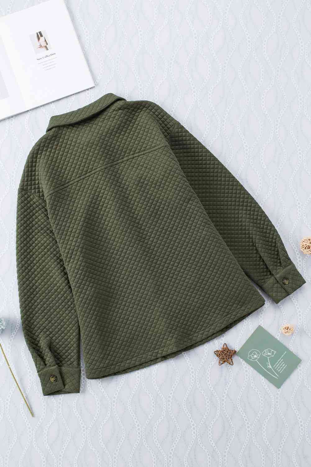 Comfortable Button-Down Collared Jacket Classic Lightweight Classic Design With Pockets