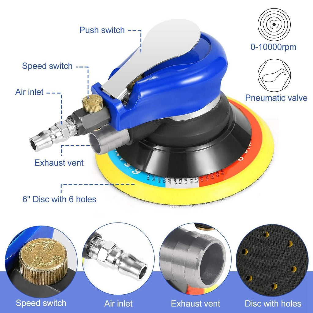 6" Air Random Orbital Sander Pneumatic