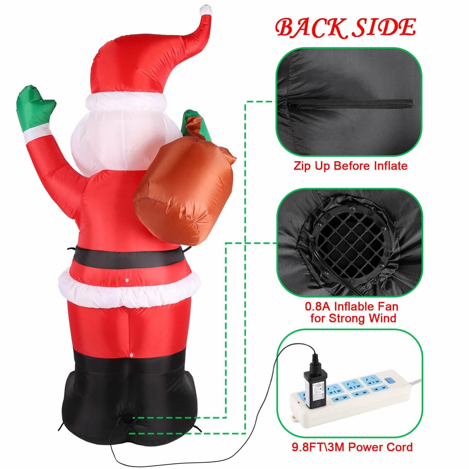 6 Ft. Santa Claus Inflatable Outdoor Decoration