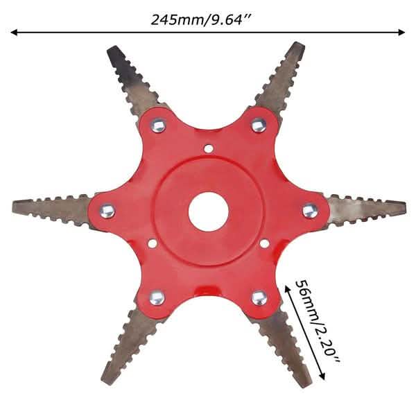 6 Leaves Lawn Mower Blade Metal Brush Cutter Blades Trimmer Blade