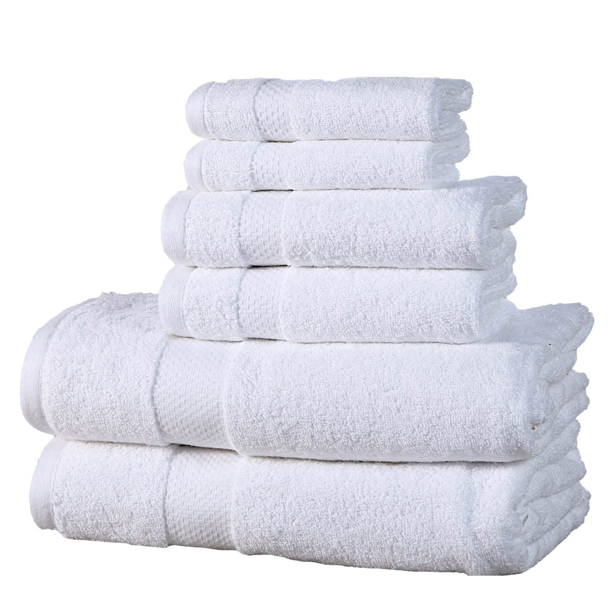 6-Pack: 100% Cotton Towel Set - Assorted Colors