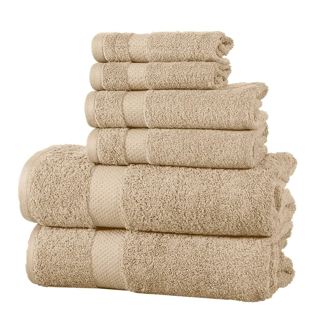 6-Pack: 100% Cotton Towel Set - Assorted Colors