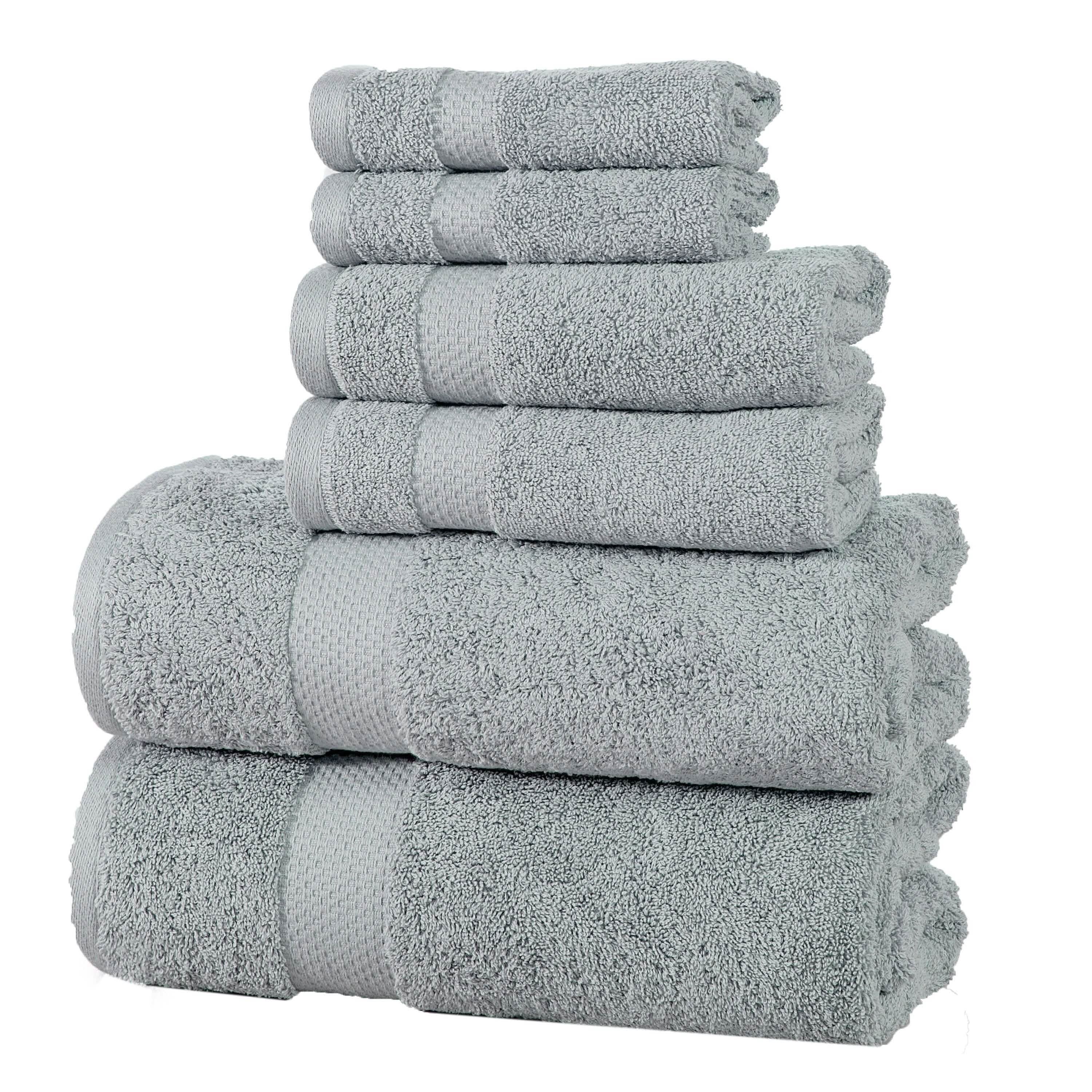 6-Pack: 100% Cotton Towel Set - Assorted Colors
