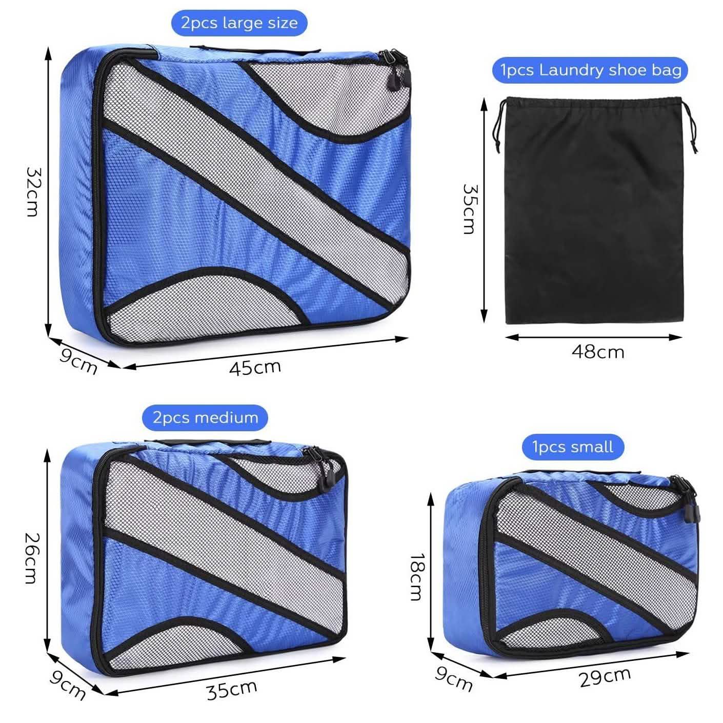 6-Pack: Fitnate Compression Packing Cubes