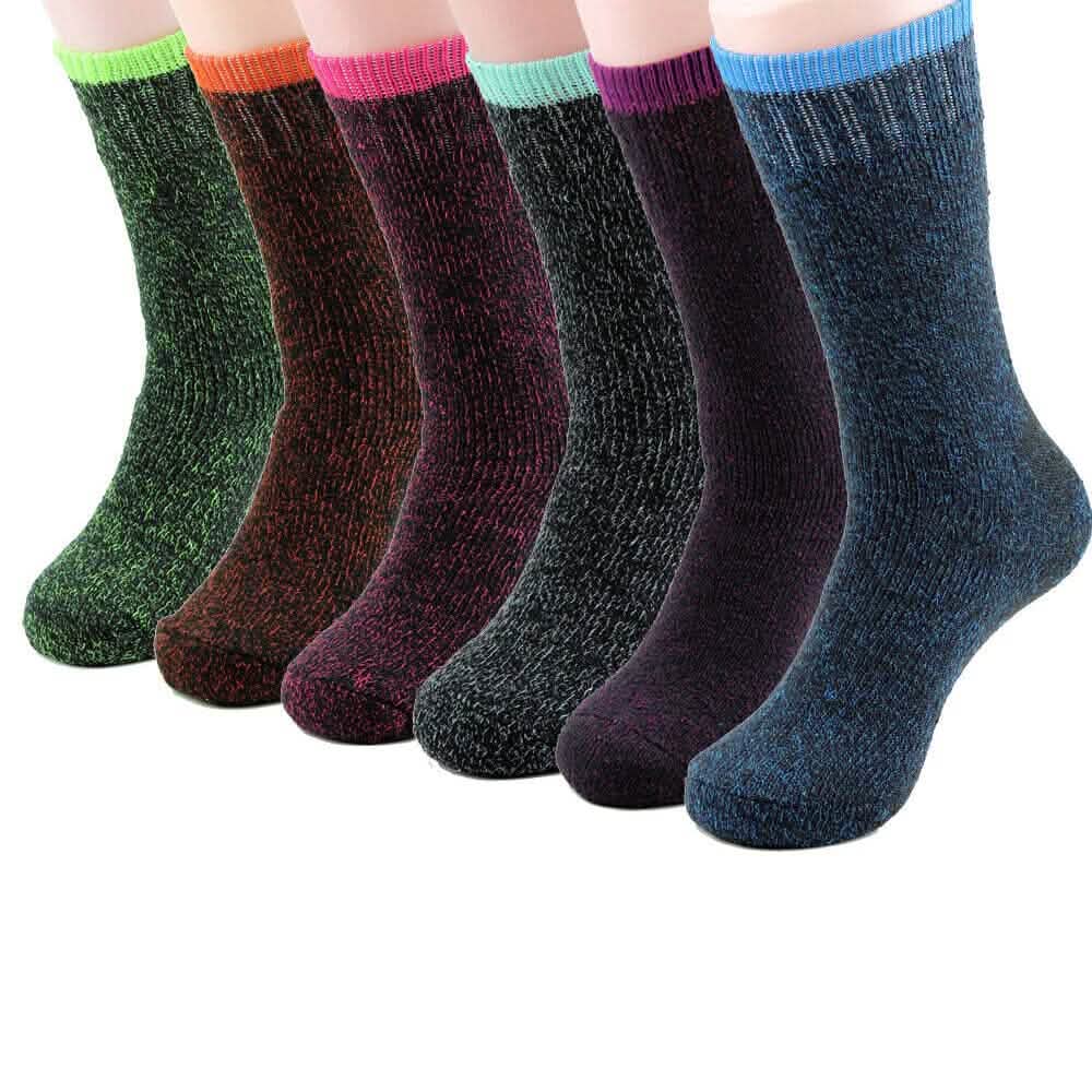 6-Pack: Ladies Soft Warm Winter Thermal Socks Assorted Colors