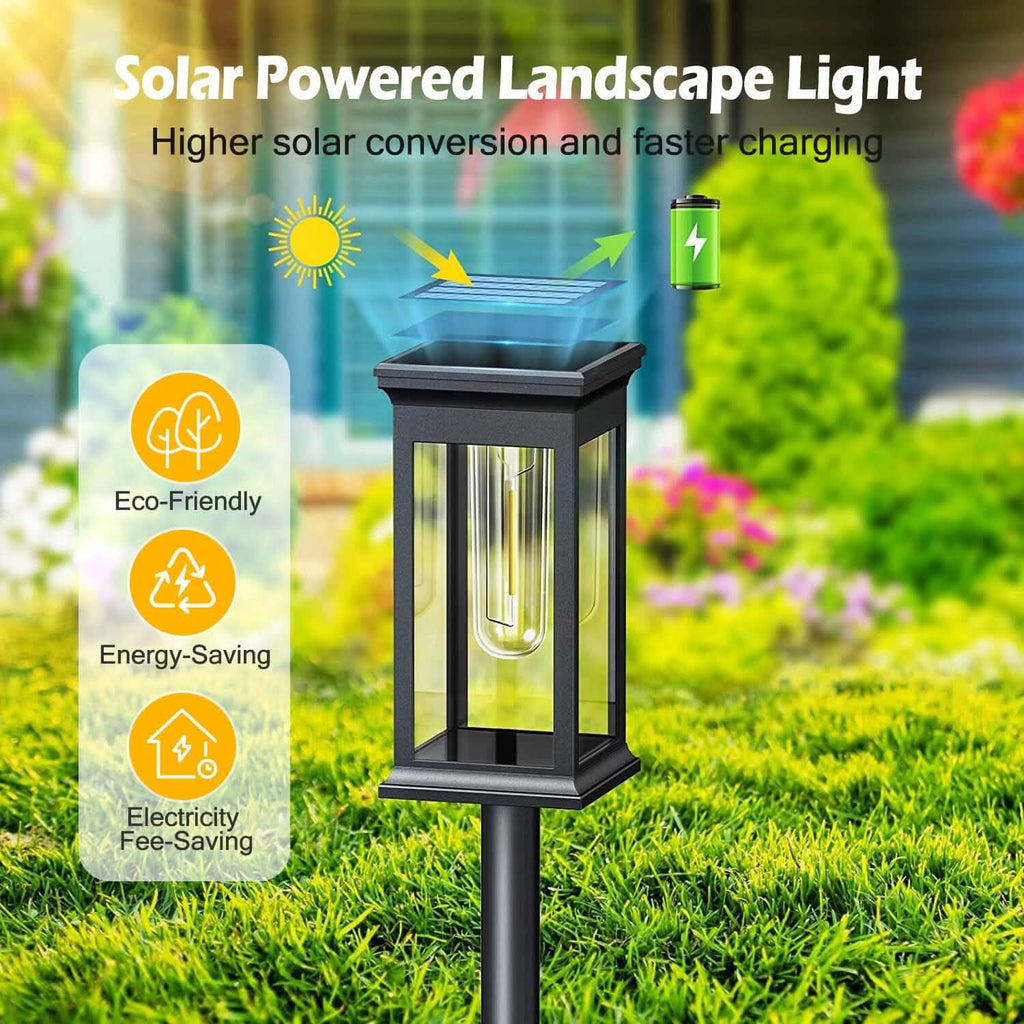 6-Pack: Solar Powered Stake Light IP65 Waterproof Auto On Off