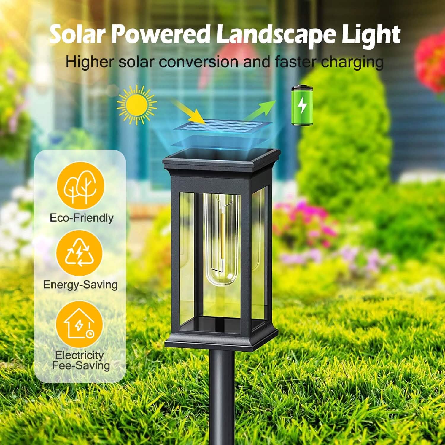 6-Pack: Solar Powered Stake Light IP65 Waterproof Auto On Off