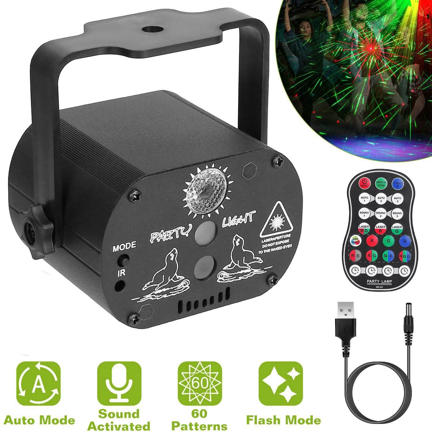 60 Pattern Laser Stage Light Sound